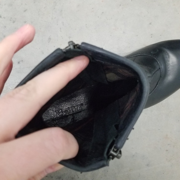 Born Quilted Leather 7.5 chucky block heel ankle - Picture 7 of 7